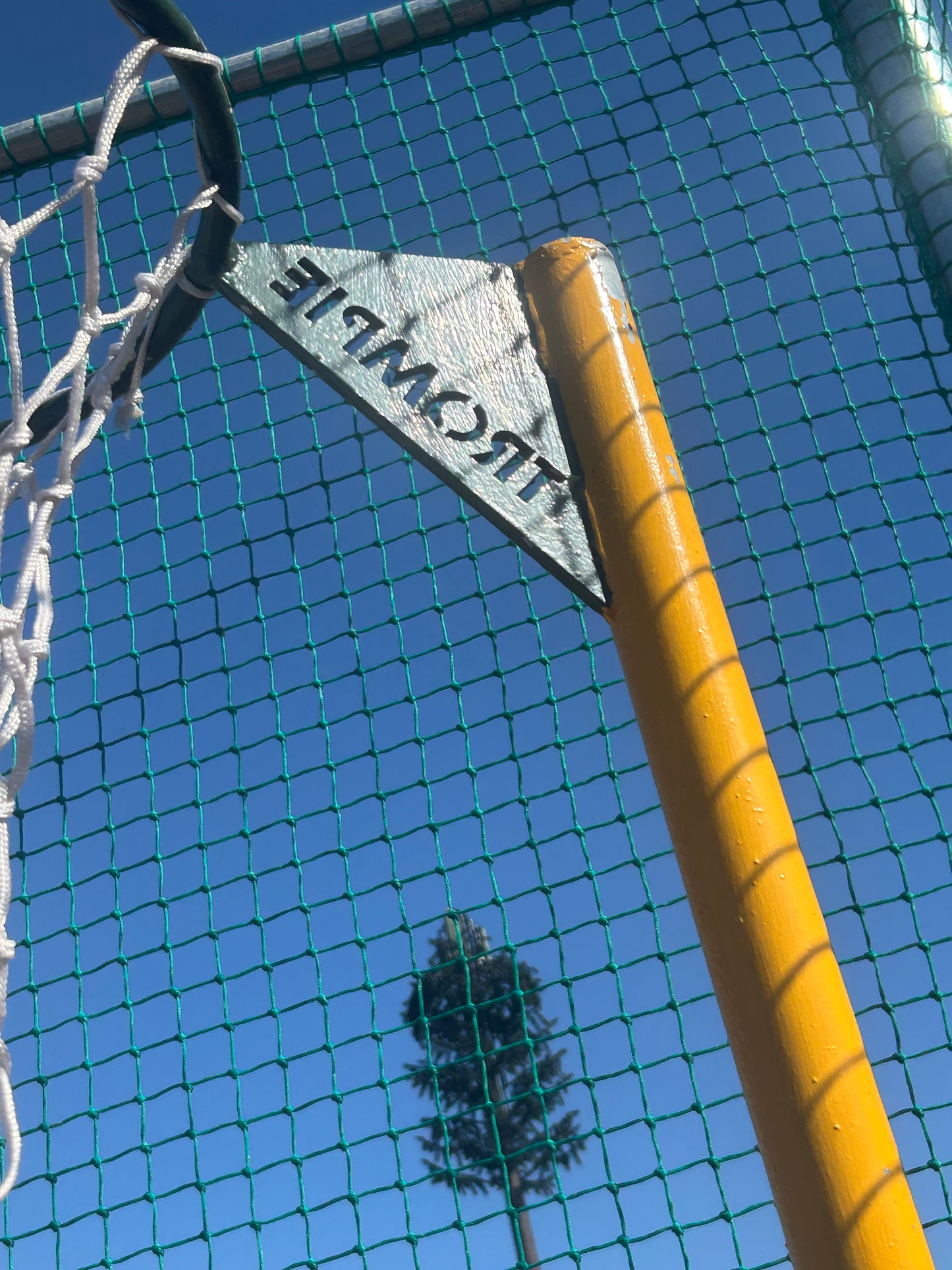 Netball Post with Junior and Senior Hoops + Sleeve (Galvanized)