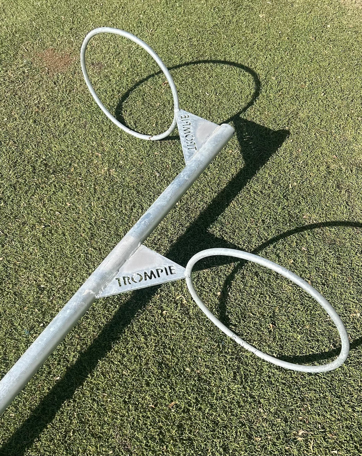 Netball Post with Junior and Senior Hoops + Sleeve (Galvanized)