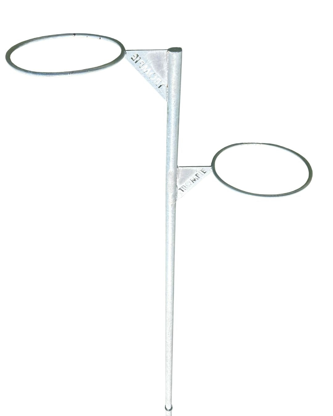 Netball Post with Junior and Senior Hoops + Sleeve (Galvanized)