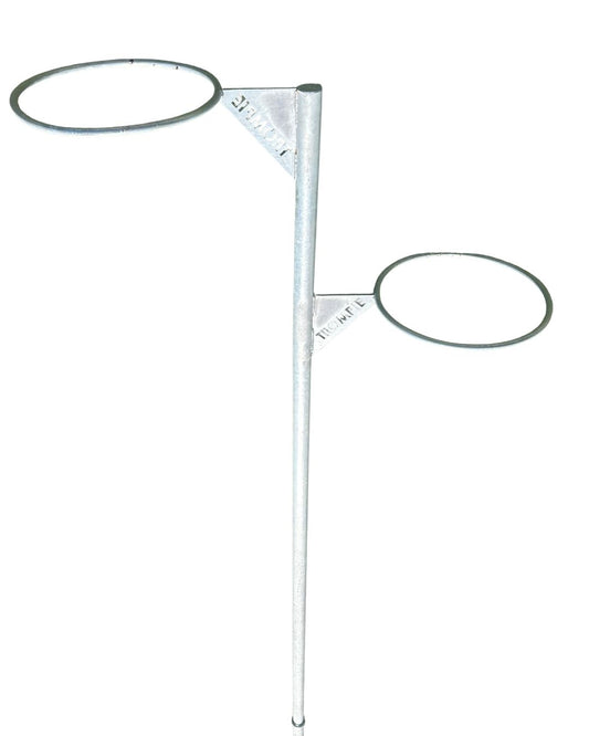 Netball Post with Junior and Senior Hoops + Sleeve (Galvanized)