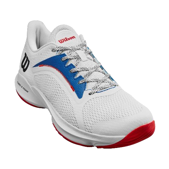 Wilson Hurakn 2.0 Men’s Padel Shoes – White/Déjà Vu Blue/Wilson Red – catalogue photo 1