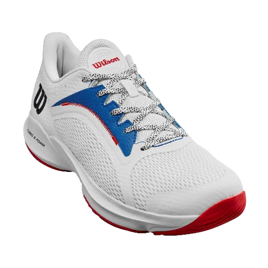 Wilson Hurakn 2.0 Men’s Padel Shoes – White/Déjà Vu Blue/Wilson Red – catalogue photo 1